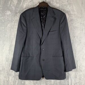 Brooks Brothers Men's Blazer Gray 42R Wool Blend‎ Plaid Stretch Office Career